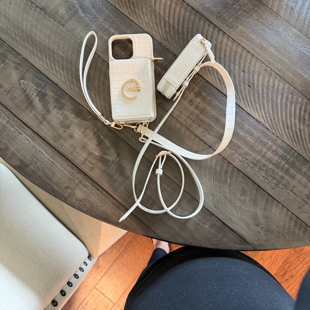 Elegant White Phone Crossbody Case